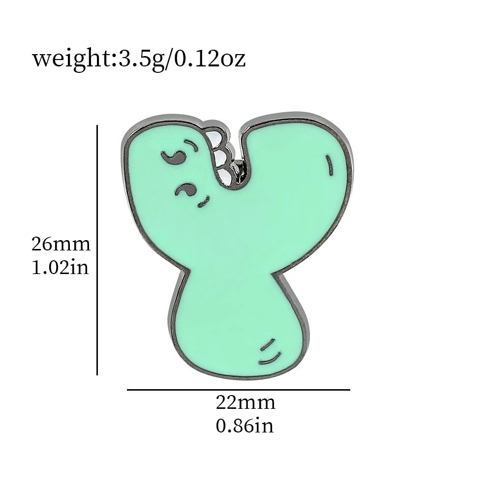 Cartoon 26 English Alphabet Shape Brooch Cute Metal Enamel Badge Clothing Backpack Lapel Pin Jewelry Accessories Gift