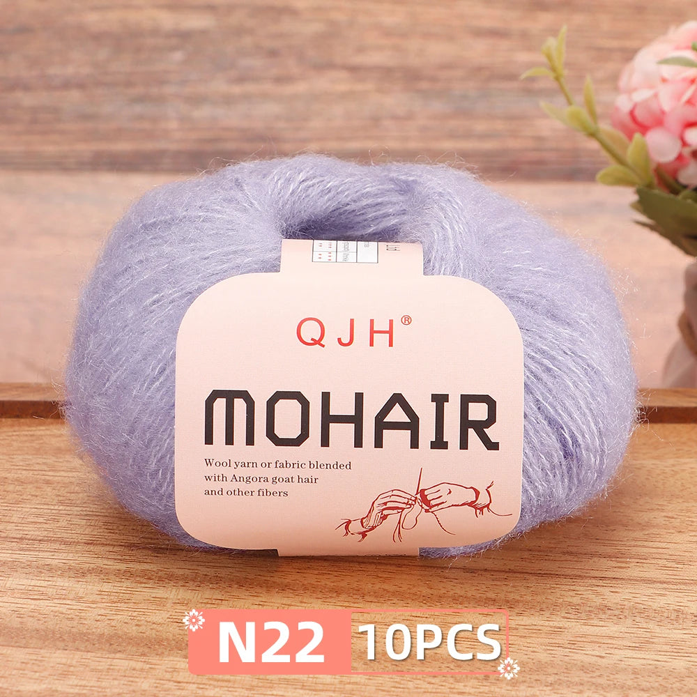 Soft Mohair Crochet Yarn Set 10 Pcs For DIY Knitting