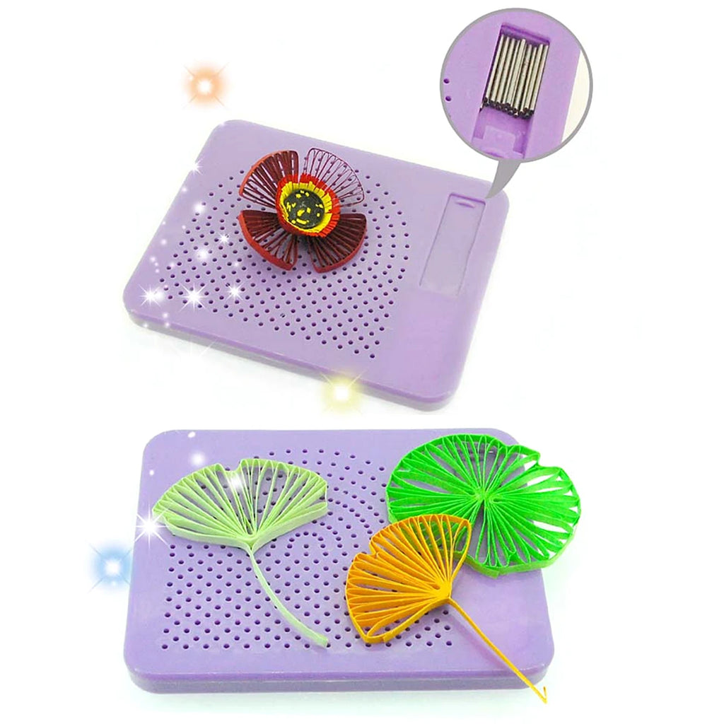 Purple Color Paper Quilling Board Paper Rolling Template Knitting Grid Guide Winder With Pins Diy Handmade Crafts