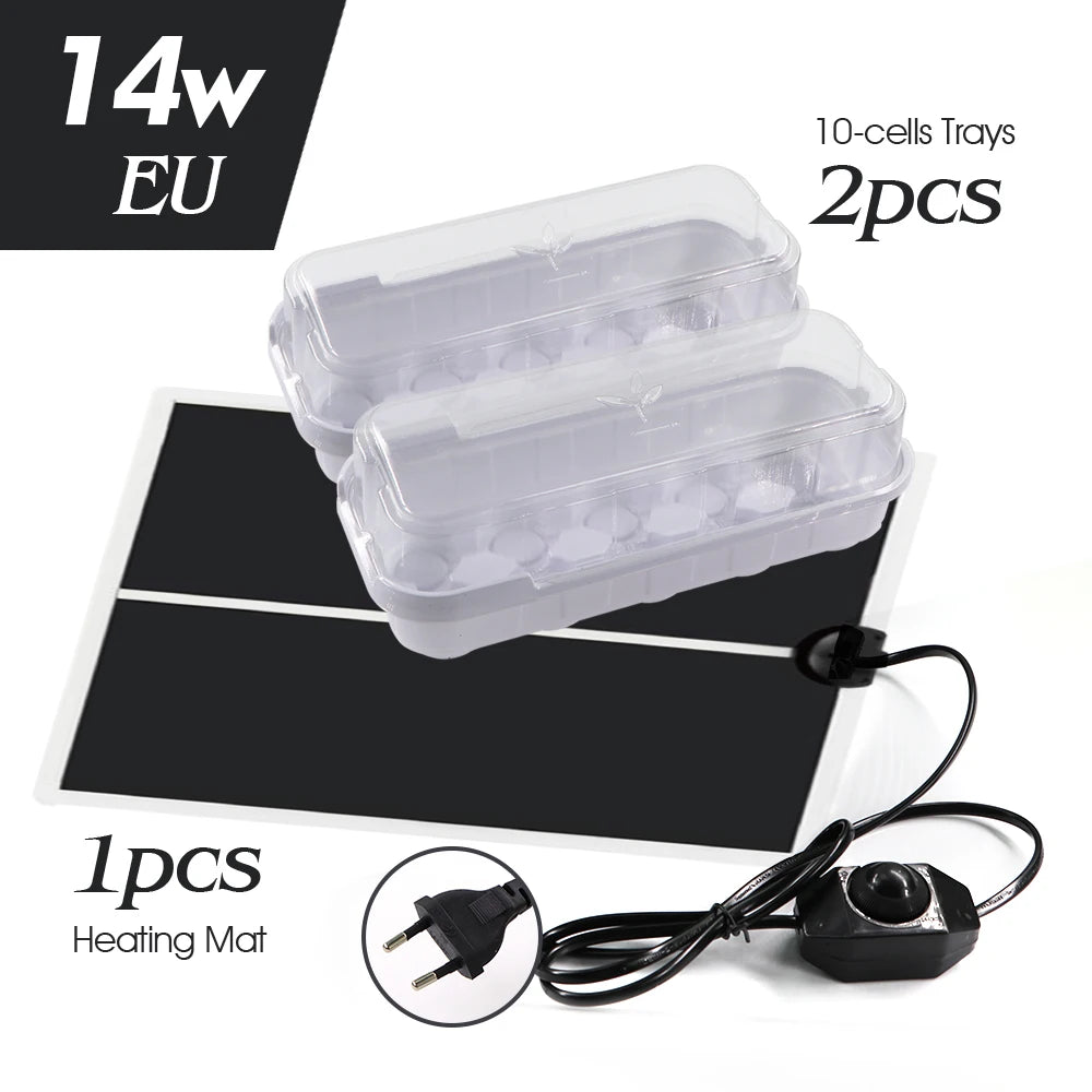 14/35W Plant Heating Pad Warmer Heat Mat  Nursery Seedling Trays Greenhouse Germination Box US/EU/UK/AU Plug Temperature Control