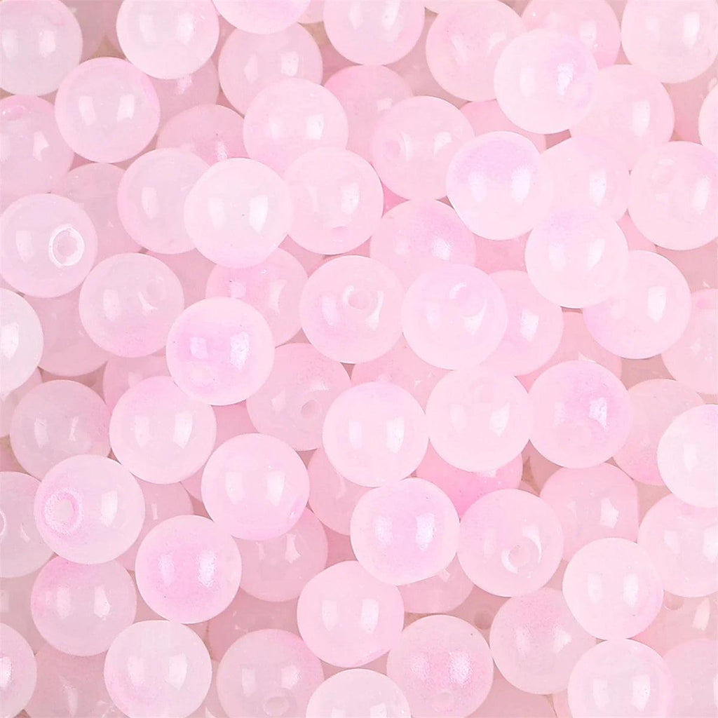 50pcs 8mm Glass Imitation Jade Bead Gradient Double Color Round Bead Handmade DIY Bracelet Necklace Jewelry Making Loose Bead Ma