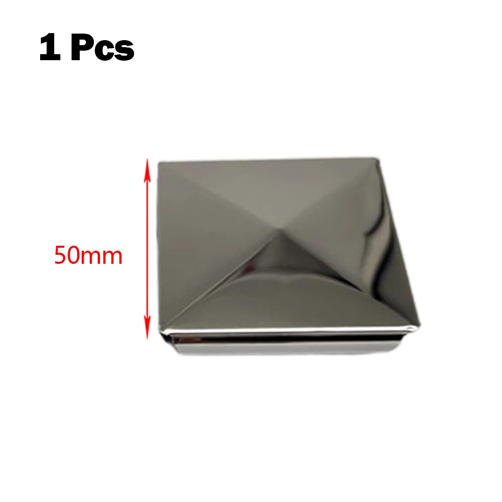 1/10Pcs Column Cap Hat Square Post Cap Stainless Steel To Steel Galvanized Cover Pyramid Shape Cap Home Garden Decoration