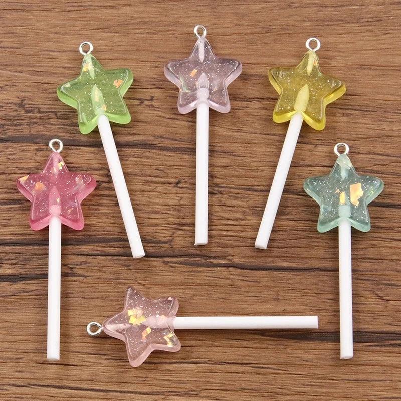 10Pcs 37 Styles Mix Fruit Animals Popsicle Candy Resin Earring Charms Diy Findings Keychain Bracelets Pendant For Jewelry Making