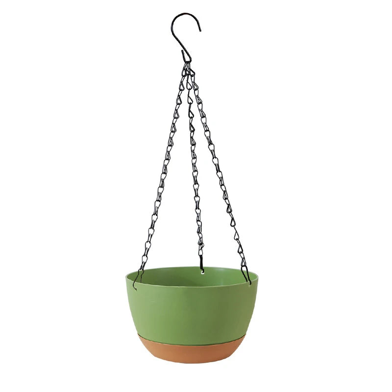 Automatic Water Suction Flowerpot Modern Contrast Color Hanging Basket Planting Container Garden Balcony Removable Flower Pots