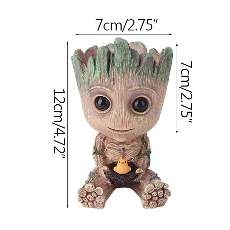 Groot Flower Pot Groot Flower Home Decoration Vases Multifunction Ornaments Arrangement Action Character Figurine Pen Holder