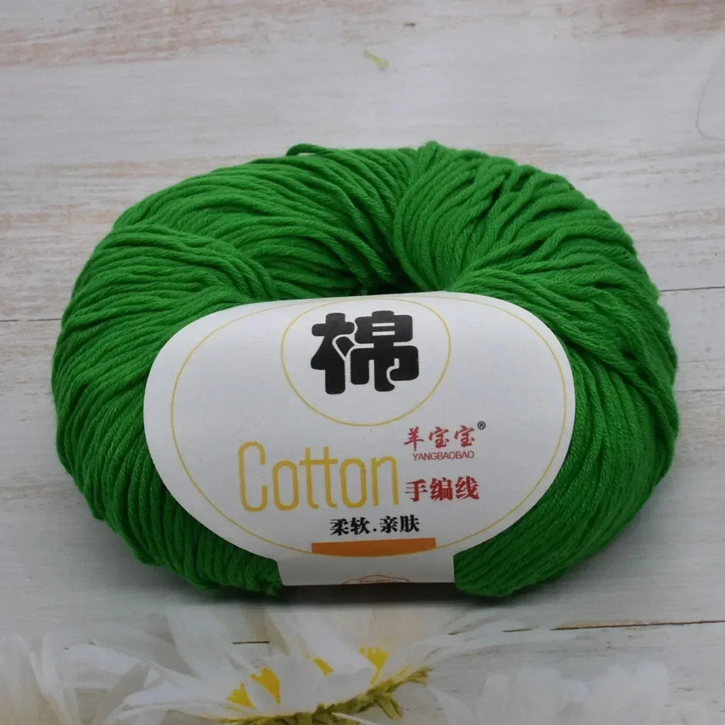 100 Percent Cotton Soft Combed Hand Knitting Crochet Yarn Natural Pure Color Thread 50g 125m