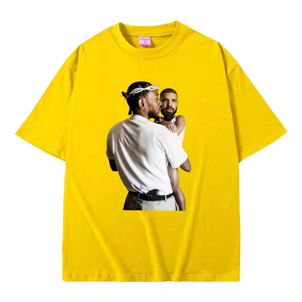 Kendrick Lamar Drake Funny Meme T Shirt Mr Morale The Big Steppers Hip Hop Casual Oversized Tee for Men and Women