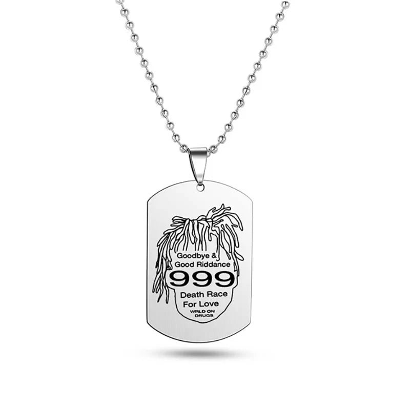 Hip Hop Rapper Juice WRLD 999 Pendant Necklace Stainless Steel Necklace For Women Man Fans Fashion Jewelry Gift