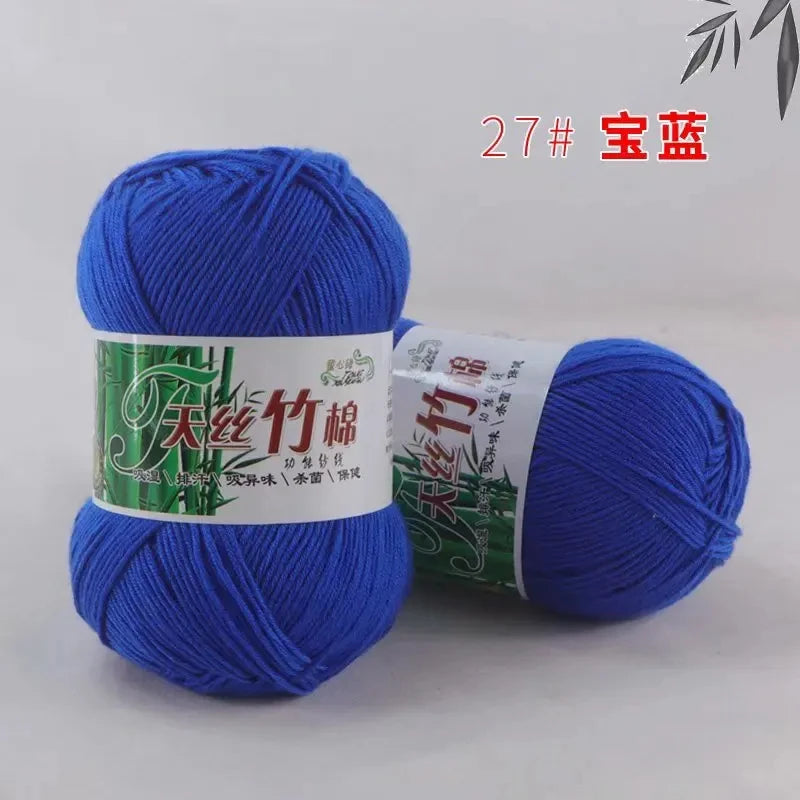 Bamboo Charcoal Cotton Yarn For Weaving 50g Ball DIY