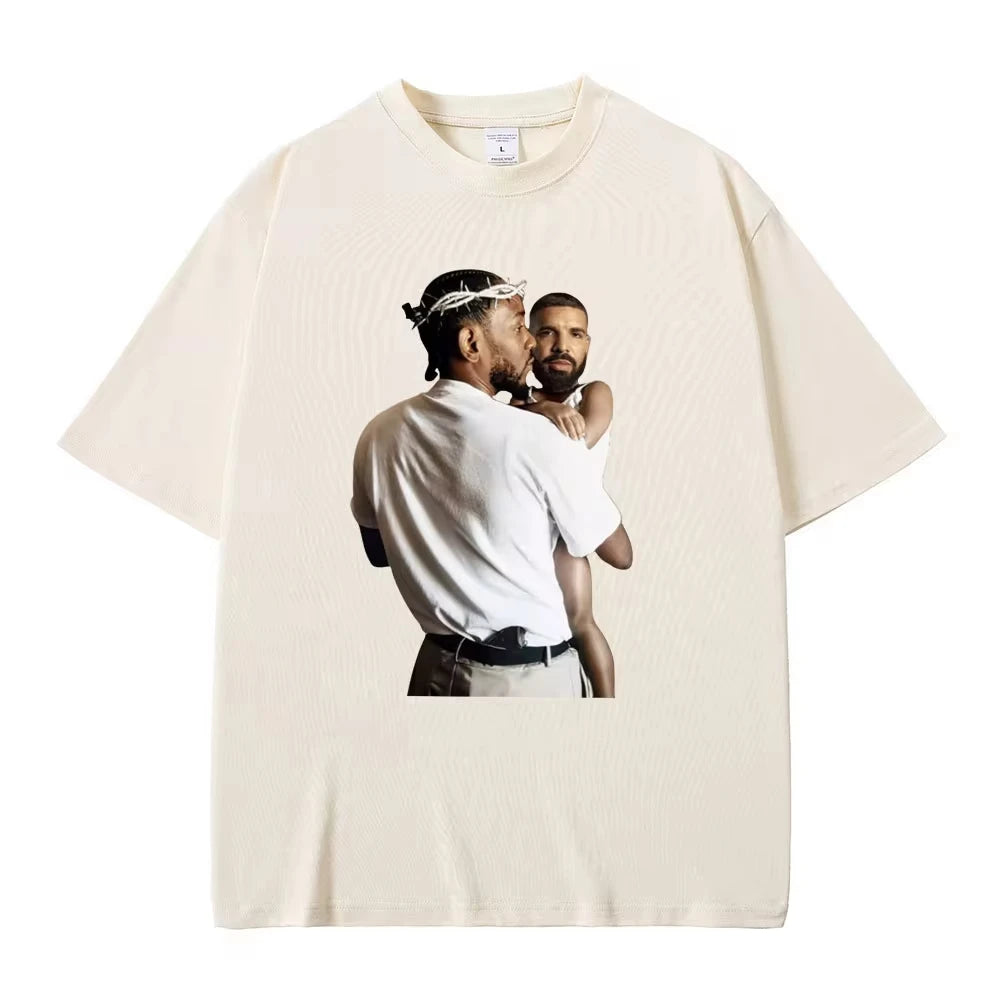 Kendrick Lamar Drake Funny Meme T Shirt Mr Morale The Big Steppers Hip Hop Casual Oversized Tee for Men and Women