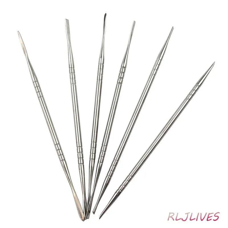 Stainless Steel Soft Pottery Clay Sculpture Tool Clay Sculpting Knife DIY Polymer Clay Modeling Carving Tools 6Pcs/Set