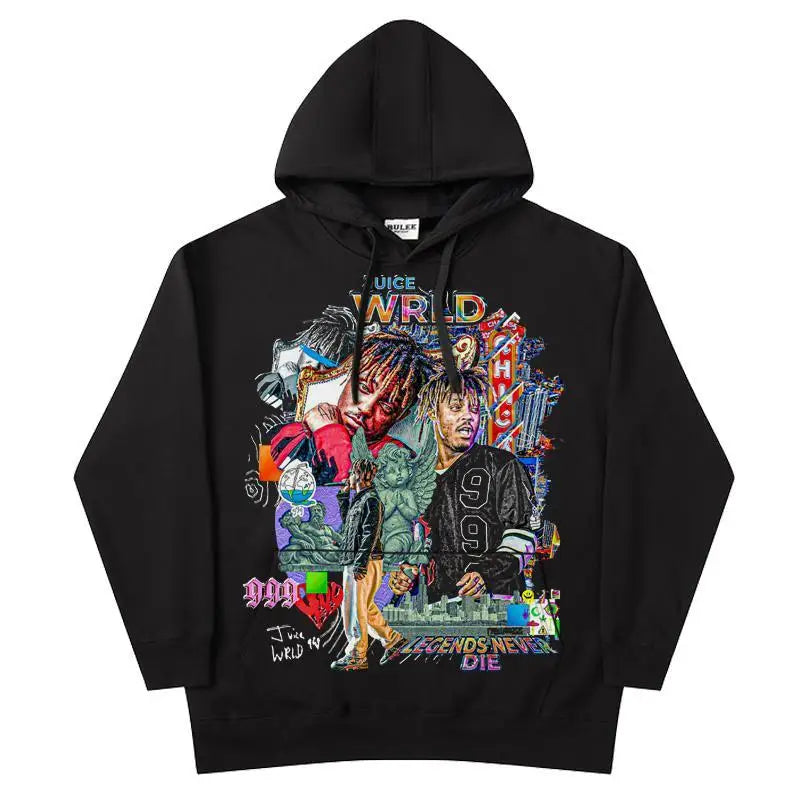 Rapper Juice Wrld 999 Letter Printed Hoodie Y2k Women's Casual Fashion Sportswear Autumn/Winter Hoodie Men's Women's Clothing