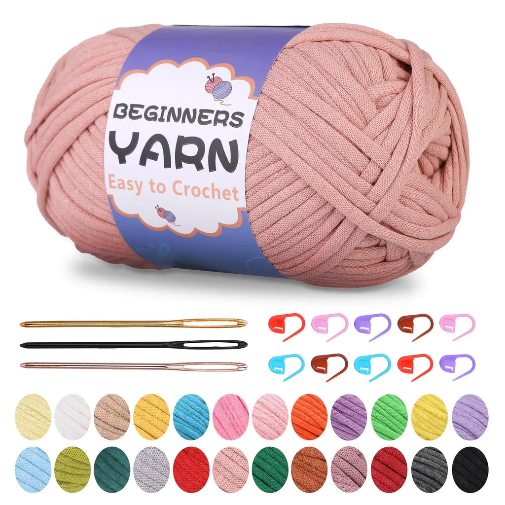 Fenrry 200g Crochet Yarn for Beginners with Stitch Markers