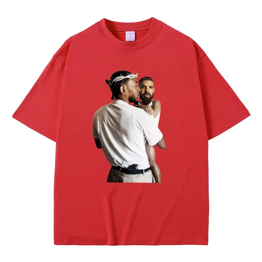 Kendrick Lamar Drake Funny Meme T Shirt Mr Morale The Big Steppers Hip Hop Casual Oversized Tee for Men and Women