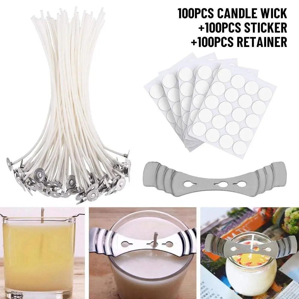 100PCS Handmade Accessory Smokeless With Sustainer Cotton Core 9/10/15/20cm Candle Wick Wax Set Candle Making Supplies - Winord
