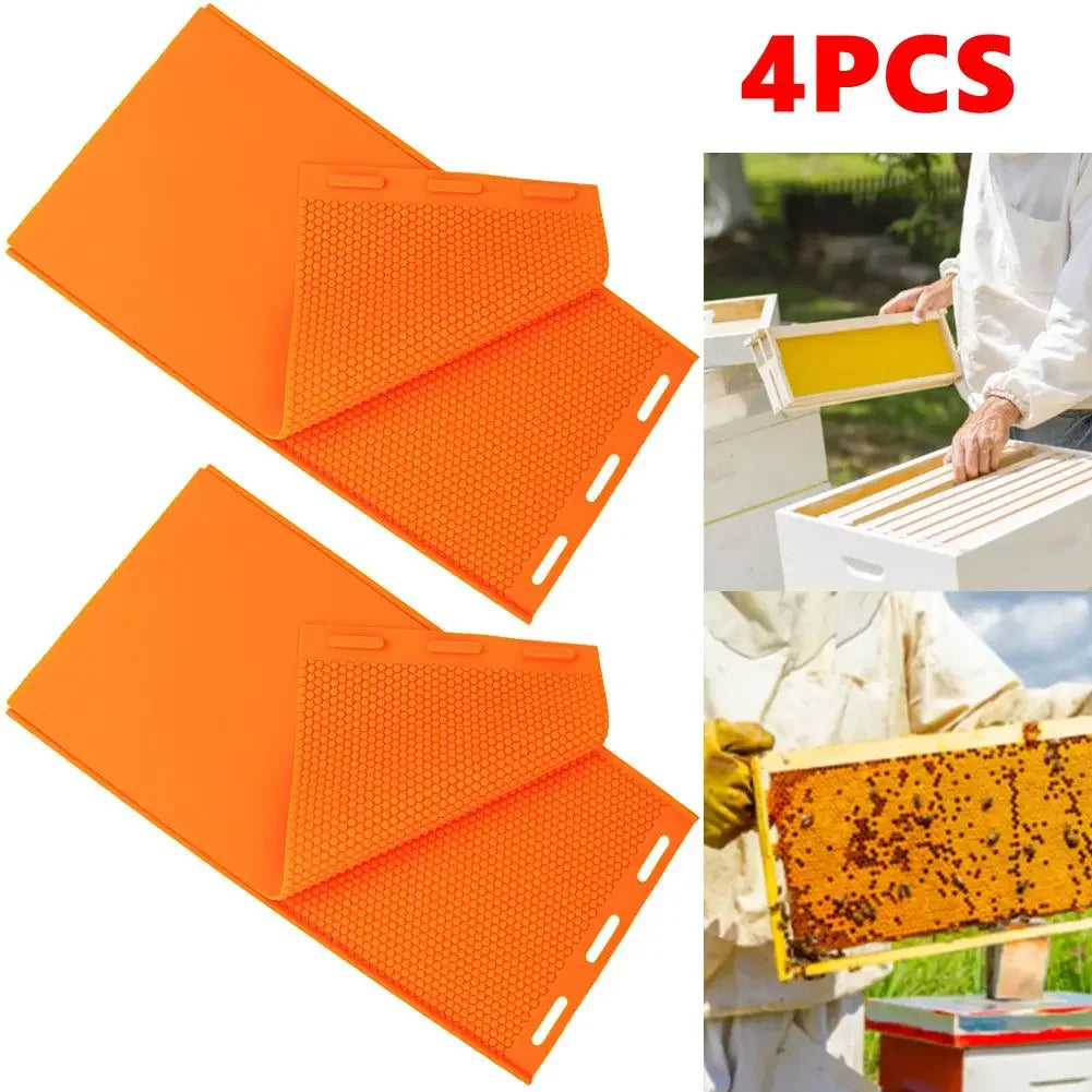 4/2pcs Beeswax Press Sheet Mould Flexible Beeswax Embosser Machine Mold Silicone Harmless Handmade Durable Beekeeper Accessories