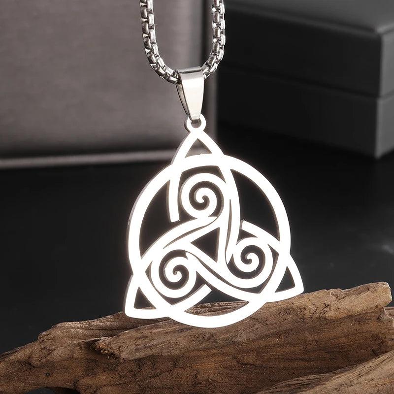 Trendy Witchcraft Witch Knot Necklace Celtic Irish Protection Knot Pendant Men Women Trending Amulets Jewelry Gifts