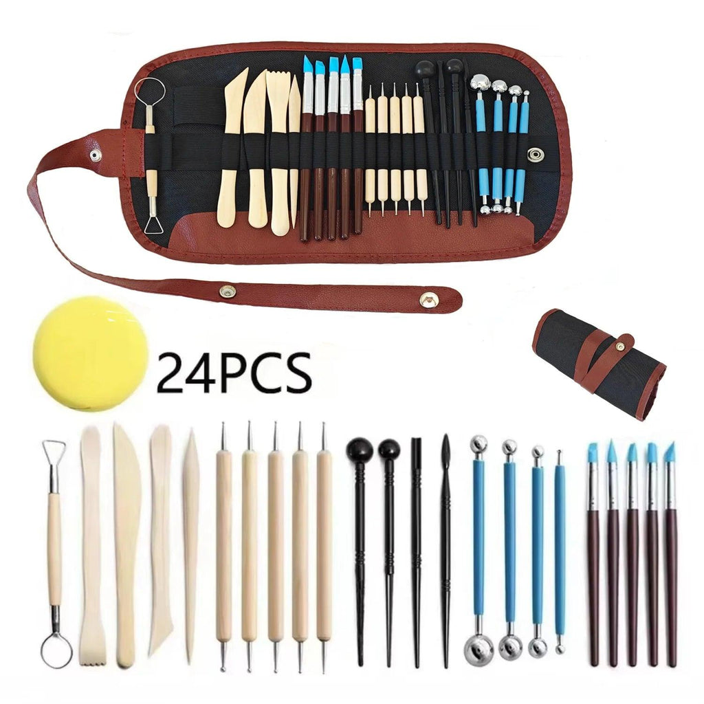 25pcs DIY polymer clay ceramics & pottery tools modeling complete tool kit sculpting Molding Paint Art Tools Novice set for gift
