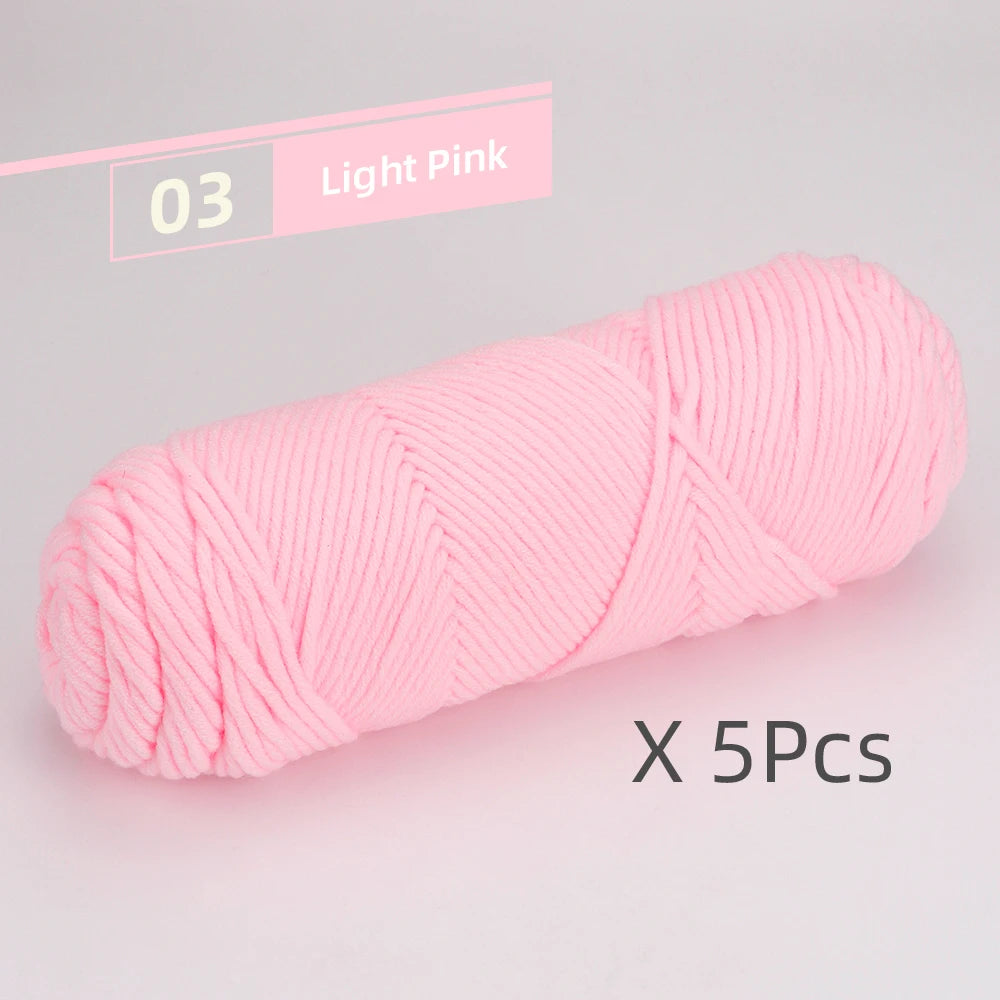5 Pcs Cotton Select Yarn 17.63oz Light Worsted Thick Yarn For Knitting Baby Wool Crochet Scarf Coat Sweater Weave Thread