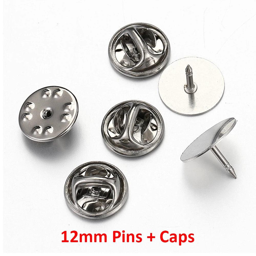 10pcs Stainless Steel Butterfly Tie Tack Backs Brooch Pin Base Cufflink Settings