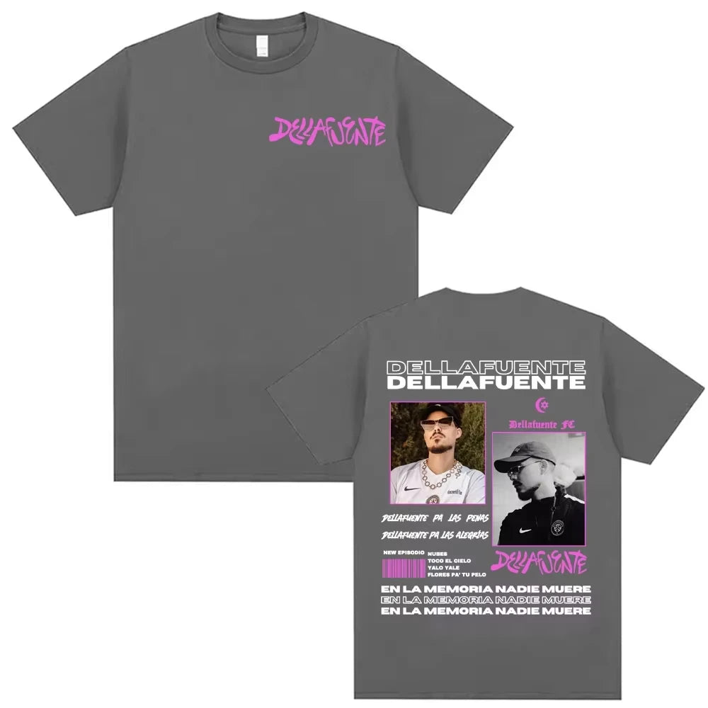 Rapper Dellafuente Tour Cover Graphic Men Cotton Short Sleeve T Shirts Harajuku Hip Hop Punk Oversized Casual Sports Unisex Tops
