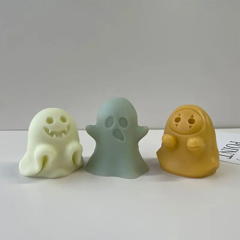 Halloween Ghost Decoration Candle Mold Diy Ghost Festival Party Fun Scented Candle Silicone Mold