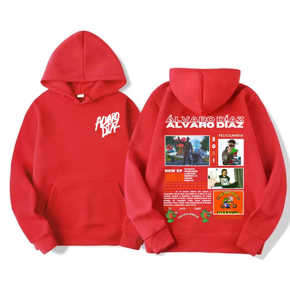 Rapper Alvaro Diaz Felicilandia Album Cover Hoodies Men Women Harajuku Hip Hop Oversized Sweatshirt Comfort Casual Fleece Hoodie