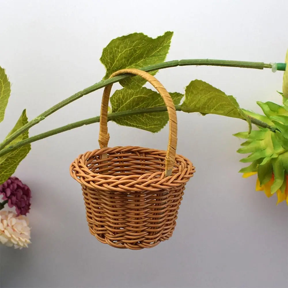 Creative  Small Flower Storage Basket Beautiful Hand Made Storage Baskets Wicker Flower Basket Shopping Storage Hamper Basket