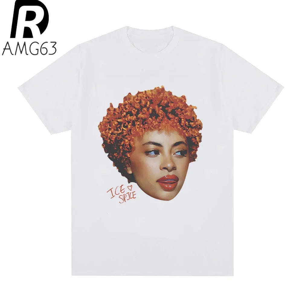 Rapper Ice Spice Graphic T Shirt for Men and Women Casual Hip Hop Street Style Summer Fashion