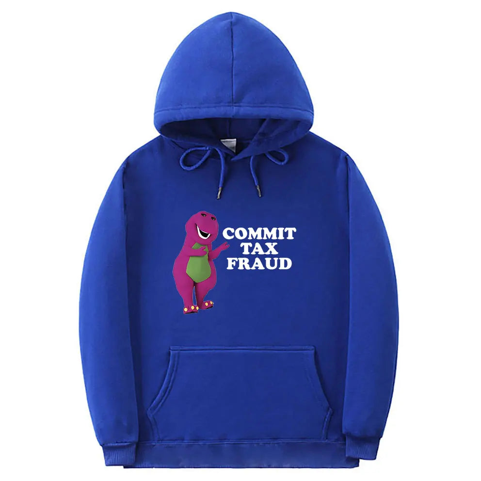 Funny Commit Tax Fraud Meme Hoodie Men Women Anime Cartoon Casual Oversized Pullover Hoodies Unisex Fahsion Fleece Sweatshirt