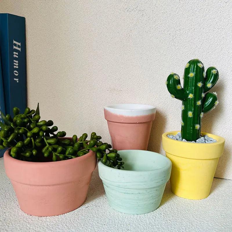 Cement Flowerpot Silicone Mold Garden Decor DIY Snails Planters Pen Holder Clay Mold Sleeping Kitty Concrete Candle Vessel Mold