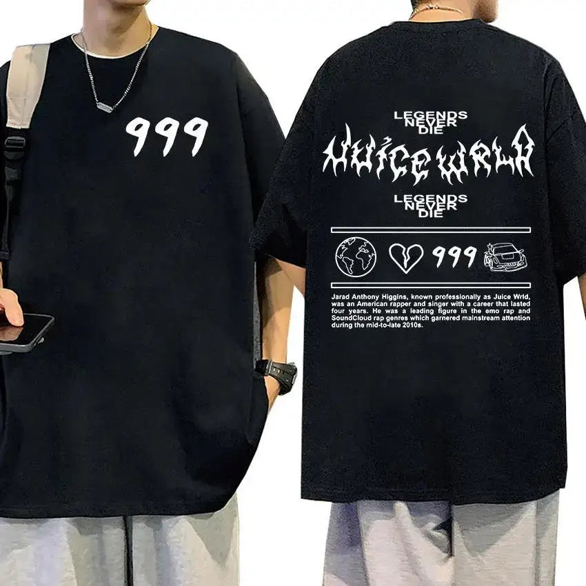 Juice WRLD T Shirt for Men and Women Casual Hip Hop Summer Sweatshirts Black Pullover for Boys and Girls