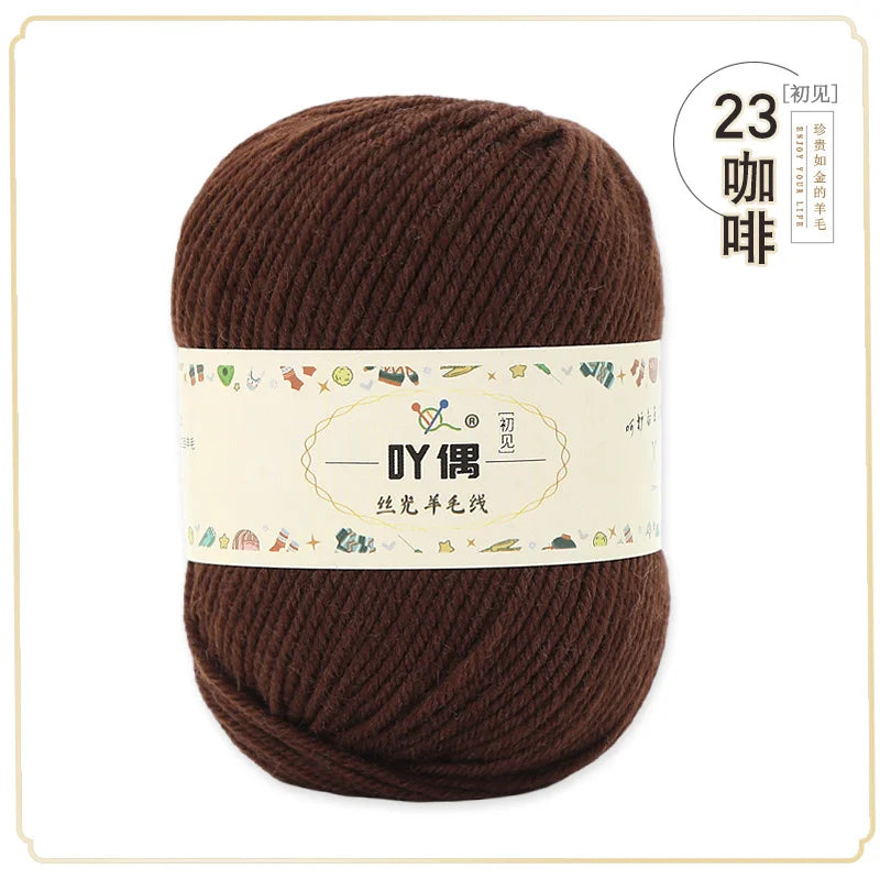 100 Percent Wool Yarn 50g Worsted Weight Soft Warm Crochet