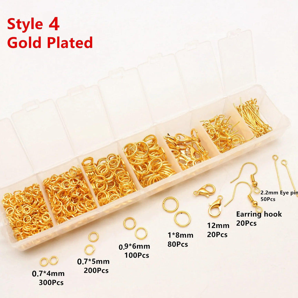 900 Pcs Alloy Open Jump Rings Mixed 3mm 4mm 5mm 6mm 7mm 8mm 10mm Split Rings For DIY Jewelry Making Findings HK060