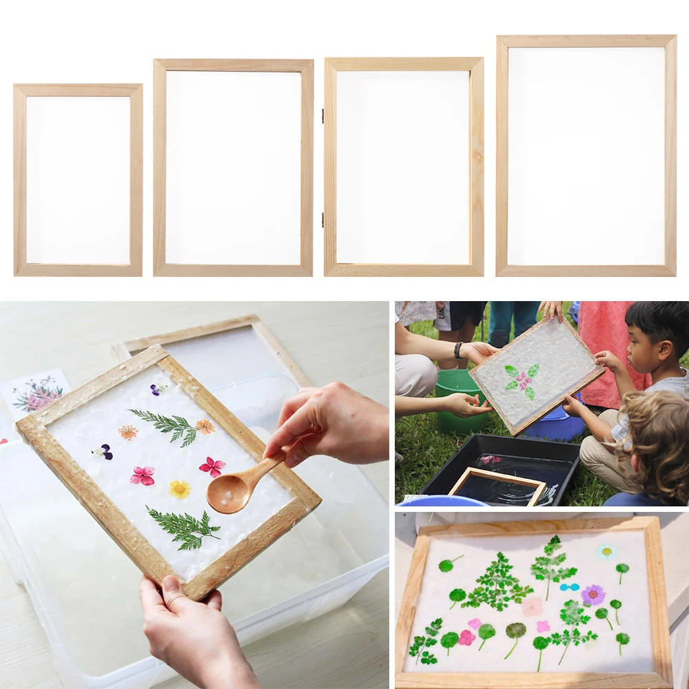 Multi-size Paper Making Mould Frame DIY Papermaking Paper Making Screen Learning Wood Handcraft Gift Wooden Mesh Mold