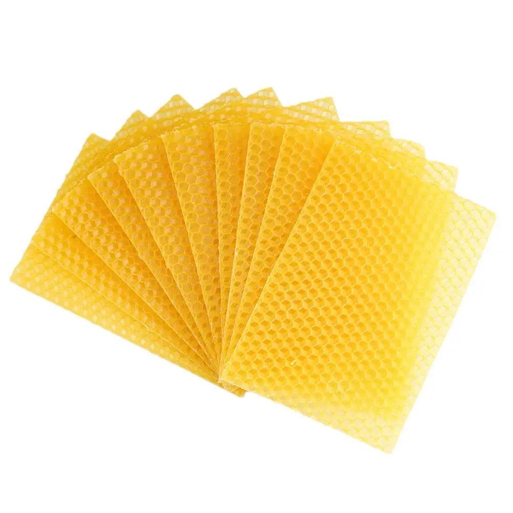 10pcs Beeswax Foundation Sheets for Making Natural Bees Wax Honeycomb Beekeeping Bee Base Honeycomb Pieces Making Tools