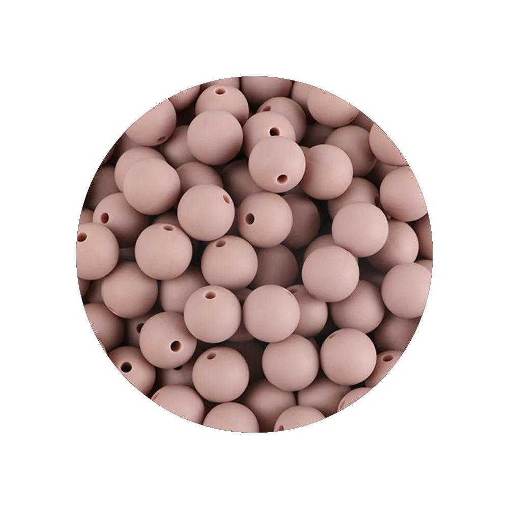 Kivoct 100Pcs 12MM Round Silicone Beads For Jewelry Making DIY  Pacifier Chain Necklace Keychain Accessories