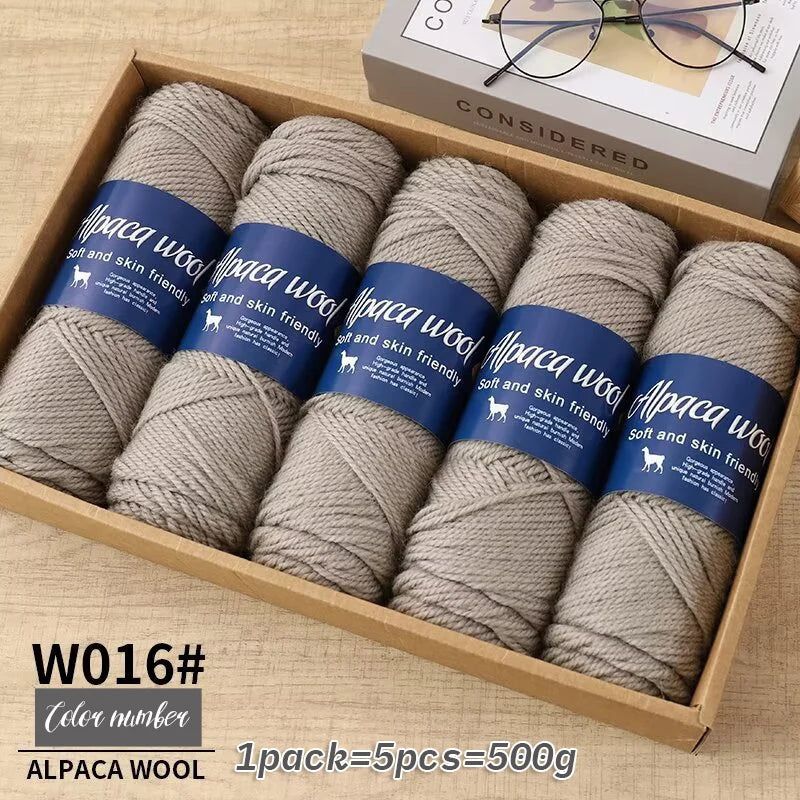 500g Coarse Alpaca Wool Yarn for Hand Woven Sweaters Jackets Scarves and Hats