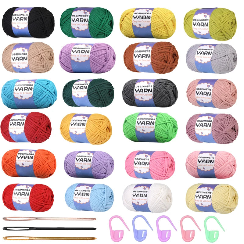 Fenrry 200g Crochet Yarn for Beginners with Stitch Markers