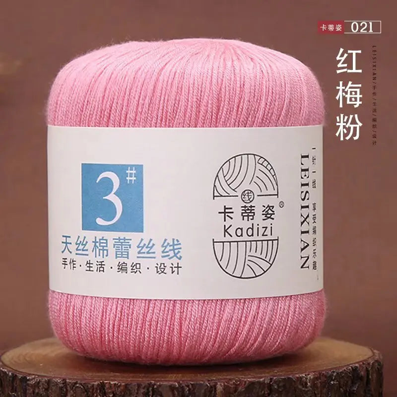 100 Percent Mercerized Cotton Lace Yarn for Hand Knitting and Crochet Arts Crafts
