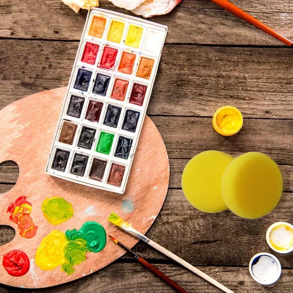 Painting pottery clay, watercolor sponge for painting, circular synthetic artist sponge, handicrafts, 12 pieces of ceramics