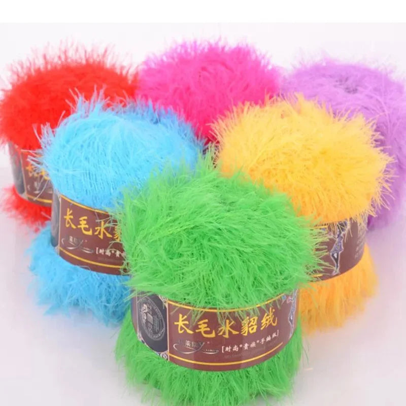 50g/ball DIY Worsted Anti-Pill Faux Mink Nylon Cashmere Yarn Hand Knitting Crochet Sweater Scarf Hook Needle Thread