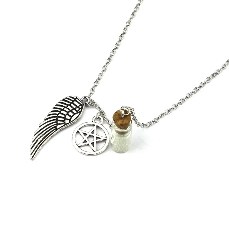 Angel Wicca Dean Winchester Jensen Ackles Supernatural amulet pendant necklace Drop Ship