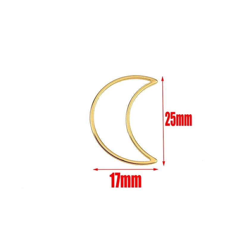10pcs Stainless Steel Charms Connectors Hollow Frame Bezel Cross Moon for DIY Casting Necklaces Earrings Jewelry Making Supplies