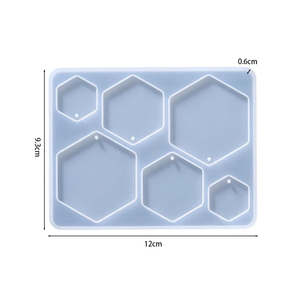 Earring Pendant Epoxy Silicone Mold Geometry Round Triangle Necklace Key Chain Pendant Resin Mold Jewelry Making Accessories