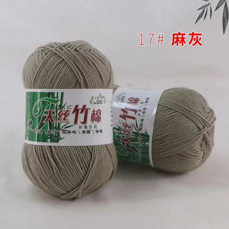 Bamboo Charcoal Cotton Yarn For Weaving 50g Ball DIY
