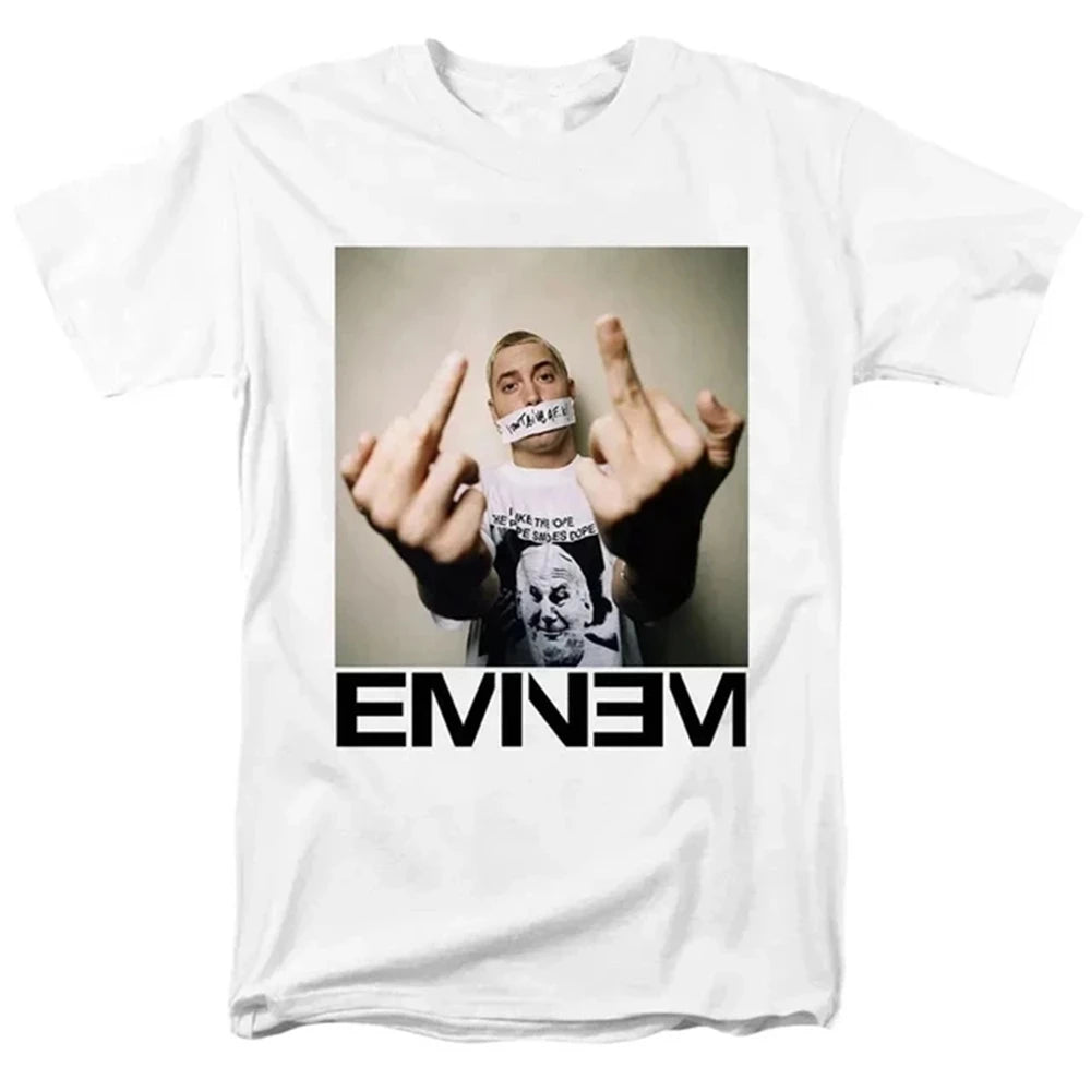 Rapper Eminem Unisex T Shirt for Men and Women Fashion Hip Hop Top Loose Rock Tee Summer Style