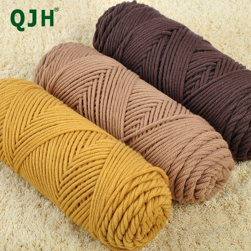 Crochet Knitting Soft Cotton Yarn, Hypoallergenic Yarn, Pack of 3 Pcs-300g/10.5oz, Light Worsted, Medium Roving for Scarves,Hats