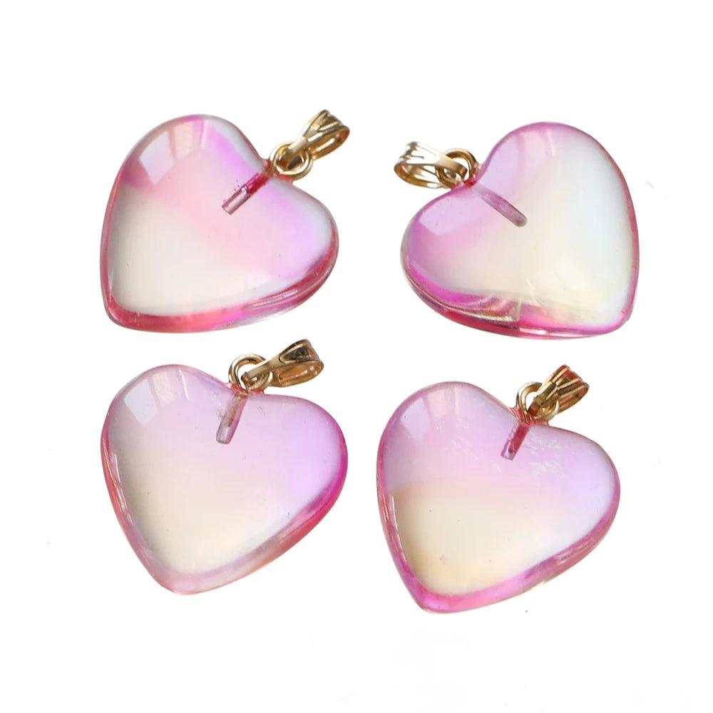 10Pcs 20x22mm Czech Lampwork Crystal Glass Heart Beads Charms pendant DIY Handmade Jewelry Making Necklaces Earrings Supplies