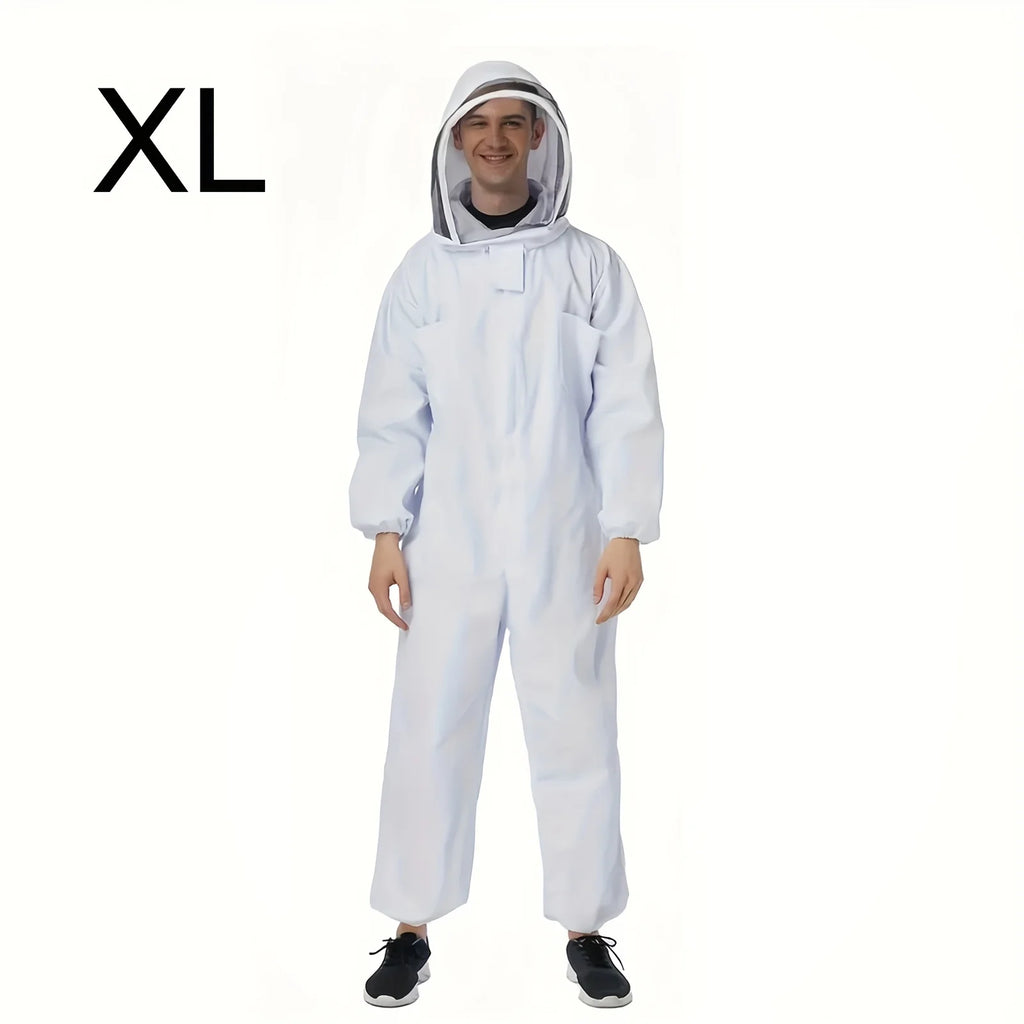 1Pc Beekeeper Suit Full Stay Safe and Protected Body Sting Proof Bee Suit with Ventilated Veil Hood Professional Beekeeping Suit